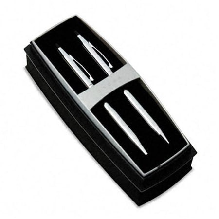 Cross A.T. Cross 350105 Classic Century Ballpoint Pen and Pencil Set Chrome/Black Accent 350105